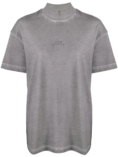Shop A-cold-wall* Worn-out Effect Logo T-shirt In Grey