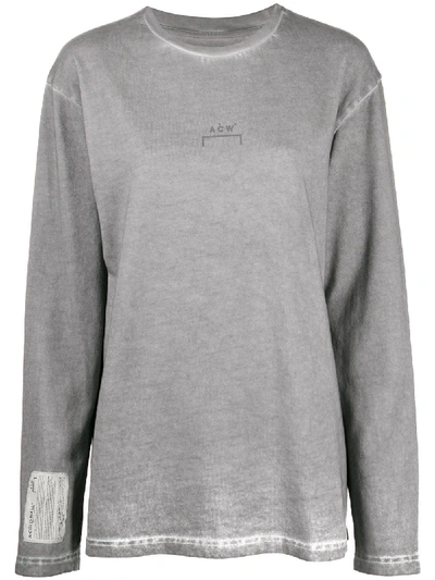 Shop A-cold-wall* Worn-out Effect Logo Sweatshirt In Grau
