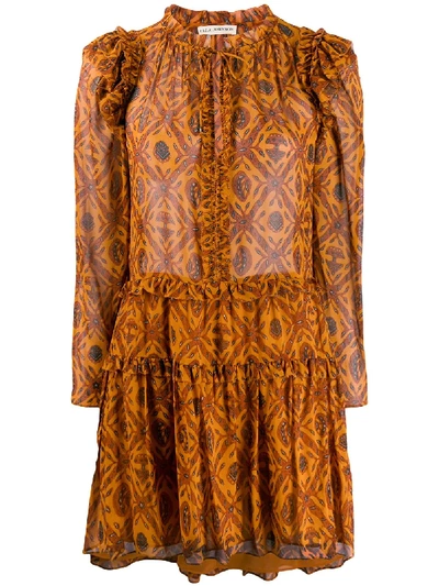 Shop Ulla Johnson Long-sleeve Shift Dress In Orange