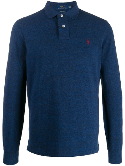 Shop Polo Ralph Lauren Classic Long-sleeve Polo-shirt In Blue