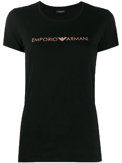 Shop Emporio Armani Logo Printed T In Black