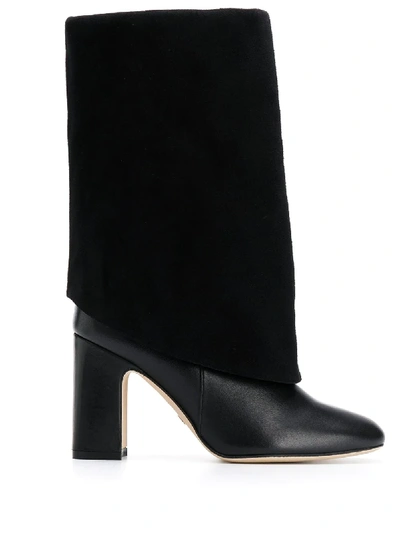 Shop Stuart Weitzman Lucinda Roll Down Boots In Black