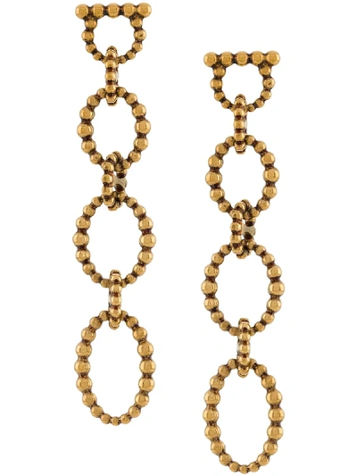 Shop Ferragamo Drop Chain Earrings In Gold