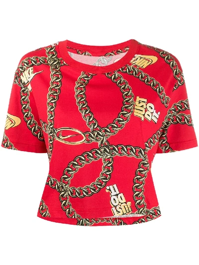 Shop Nike Icon Clash Cropped T-shirt In Red