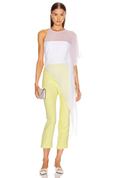 Shop Cushnie High Waisted Cropped Pant In Celery