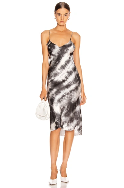 Shop Nili Lotan Short Cami Dress In Gunmetal Tie Dye