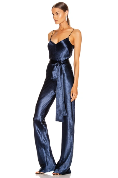 Shop Galvan Metallic Slouchy Jumpsuit In Midnight