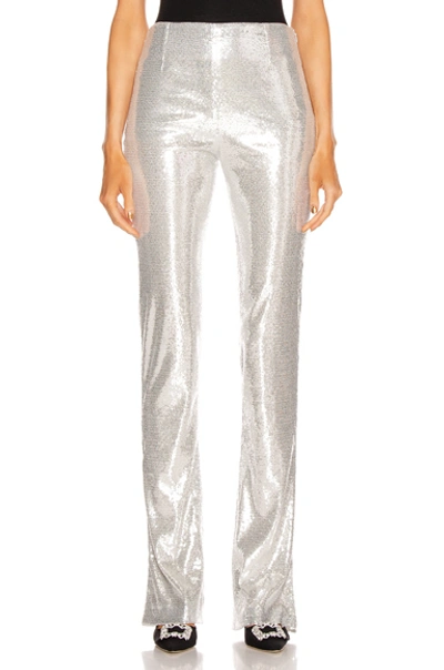 Shop Galvan Ando Slashed Trouser Pant In Silver