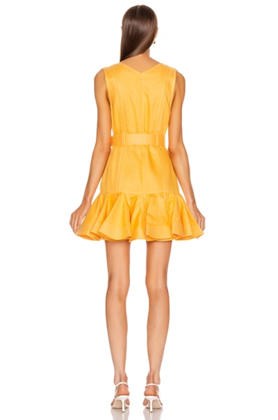 Shop Zimmermann Super Eight Safari Mini Dress In Mango