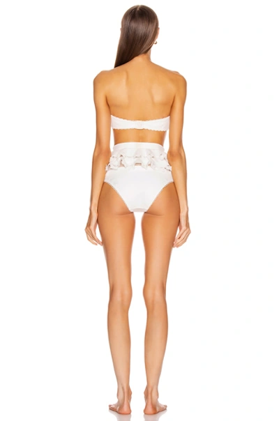 Shop Zimmermann Super Eight Embroidered Bikini Set In Ivory