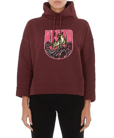 Shop Kenzo Tiger Mountain Capsule Expedition Sweatshirt In Bordeaux