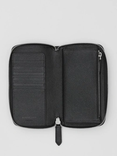 Shop Burberry Grainy Leather Phone Wallet In Black