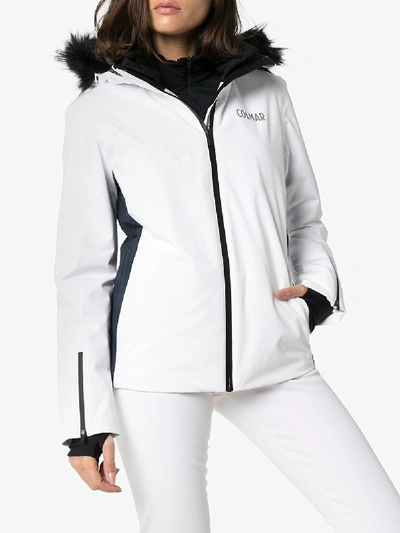Shop Colmar Hooded Ski Jacket In White
