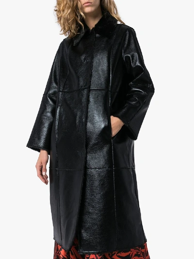 Shop Stand Studio Cindy Faux Pony Fur Coat In Black