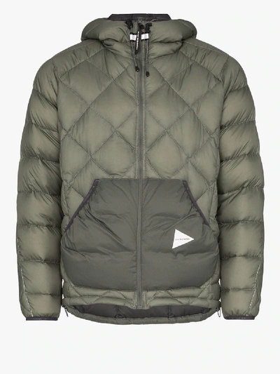 Shop And Wander Mens Grey Diamond Quilted Hooded Jacket