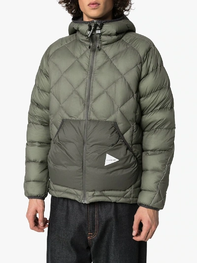 Shop And Wander Mens Grey Diamond Quilted Hooded Jacket