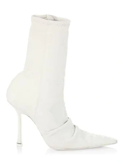 Shop Alexander Wang Vanna Logo Ruched Leather Boots In White