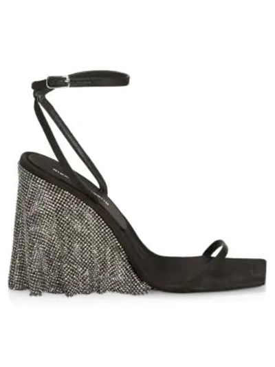 Shop Alexander Wang Blake Crystal-embellished Sandals In Black
