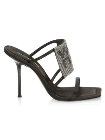 Shop Alexander Wang Julie Crystal-embellished Stiletto Mules In Black