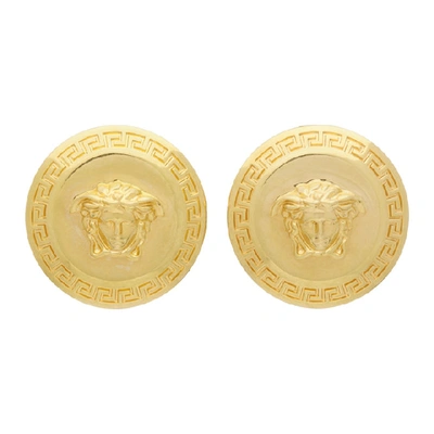 Shop Versace Gold Tribute Coin Earrings