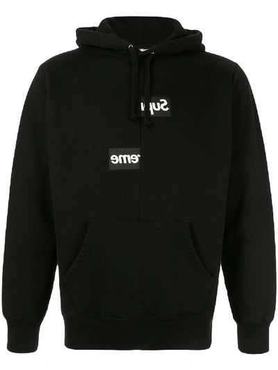 Shop Supreme X Cdg Split Box Logo Hoodie In Black