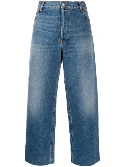 CROPPED DENIM TROUSERS
