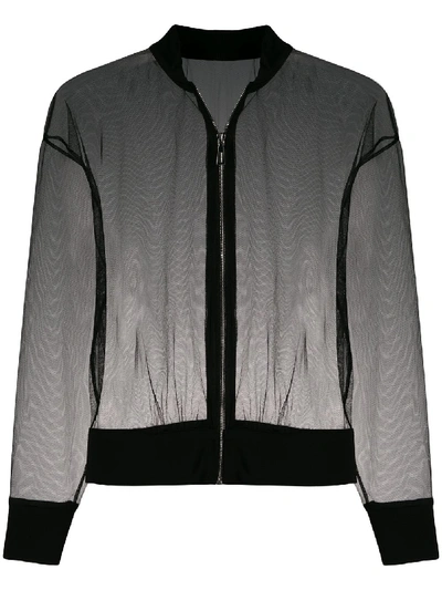 Shop Alchemy Sheer Bomber Jacket In Black