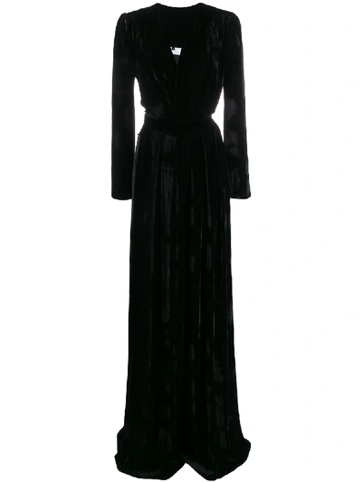 Shop Alchemy V-neck Floor Length Dress In 黑色