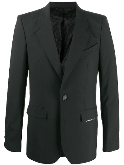 Shop Givenchy Label Patch Fitted Blazer In Black