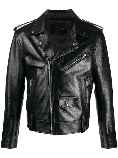 Shop Givenchy Small Logo Biker Jacket In Black