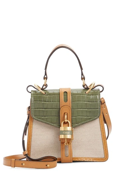 Shop Chloé Aby Small Day Canvas Shoulder Bag In Misty Forest