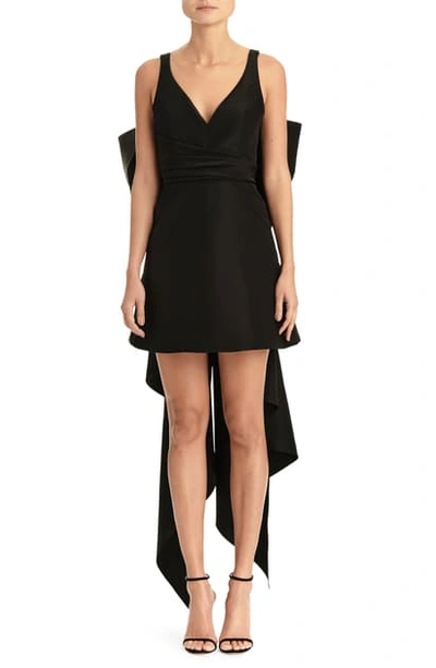 Shop Carolina Herrera Bow Back A-line Minidress In Black