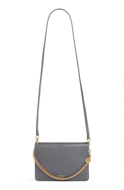 Shop Givenchy Cross 3 Leather Crossbody Bag In Storm Grey/ Aubergine