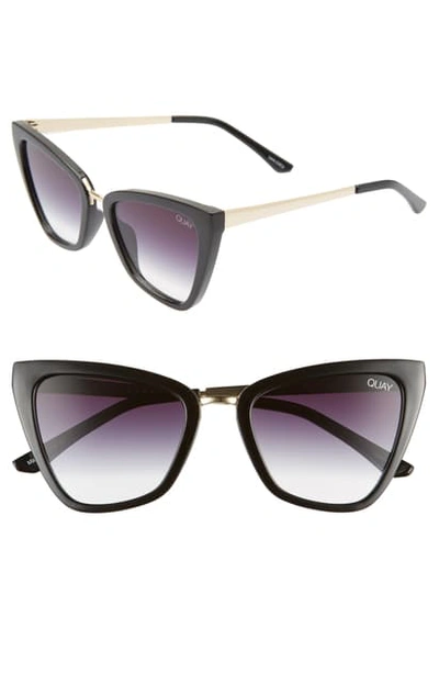 Shop Quay X Jlo Reina 52mm Mini Cat Eye Sunglasses In Black/ Fade