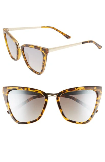 Shop Quay Reina 51mm Gradient Cat Eye Sunglasses In Tort/ Brown Flash