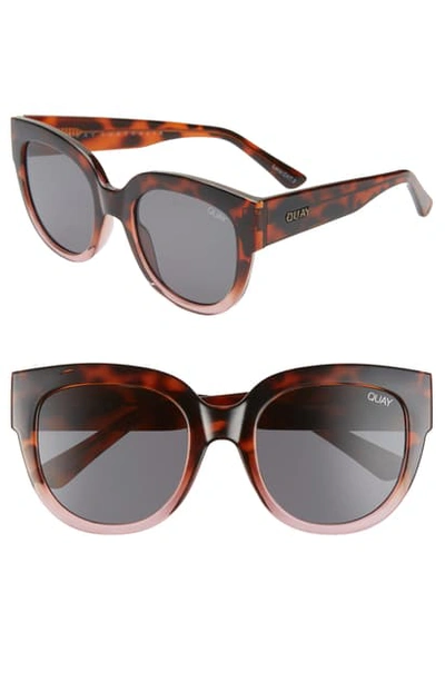 Quay X Jlo Limelight 54mm Oversize Sunglasses In Tort Pink Smoke