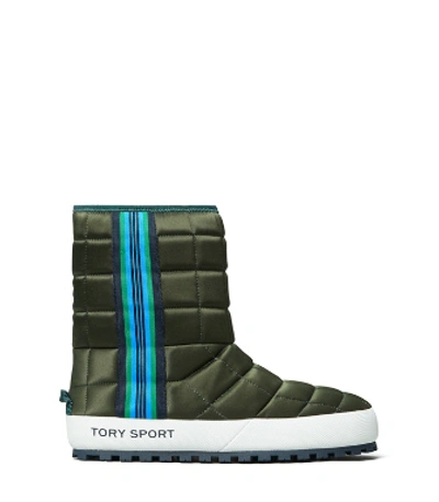 Shop Tory Sport Quilted Nylon Boots In Conifer/multi
