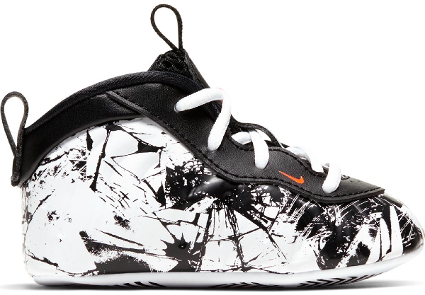 black white and orange foamposites