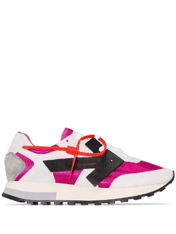 off white arrow low top sneakers pink