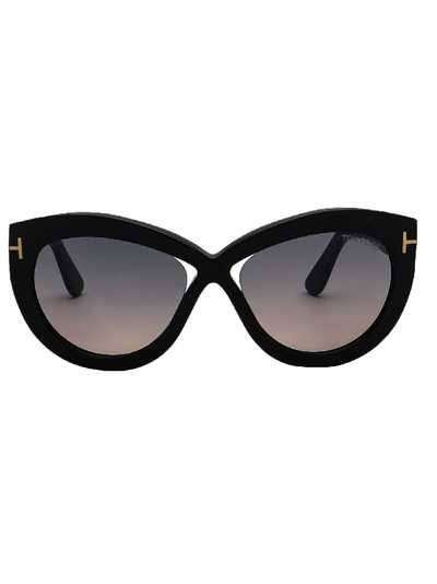 Shop Tom Ford Black Acetate Sunglasses