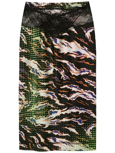 Shop À La Garçonne Printed Fire Pencil Skirt In Black