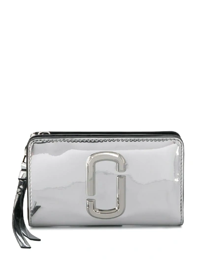 Shop Marc Jacobs The Snapshot Mirrored Compact Wallet In Silver