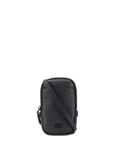 Shop Ferragamo Logo Detail Mini Messenger Bag In Black