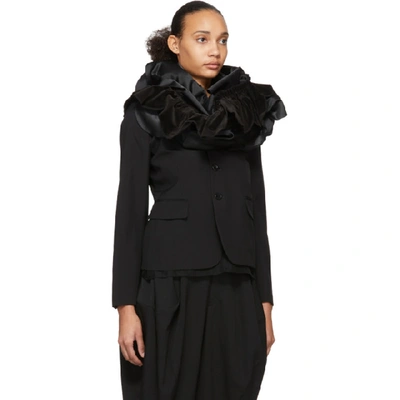 Shop Comme Des Garçons Comme Des Garçons Comme Des Garcons Comme Des Garcons Black Rose Ruffle Blazer In 1 Black/blk