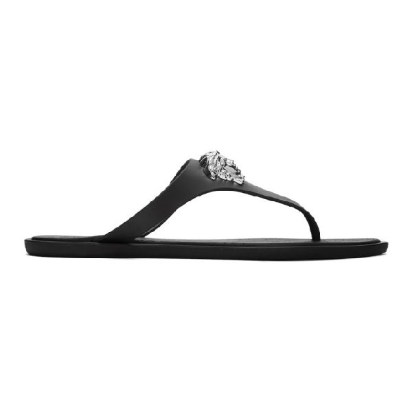 versace black flip flops