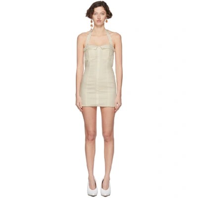 Shop Jacquemus Off-white Silk La Robe Jacques Dress In Off White