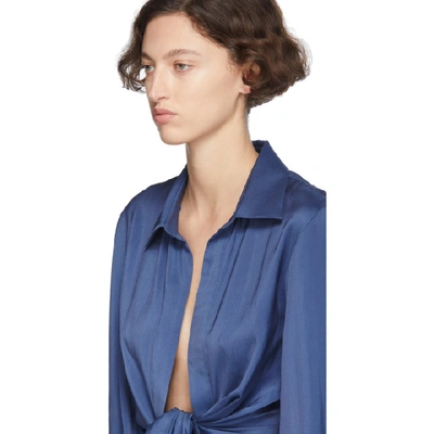 Shop Jacquemus Blue La Chemise Bahia Shirt