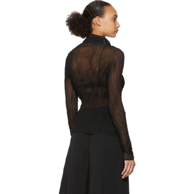 Shop Issey Miyake Black Twist Chiffon Cardigan In 15 Black