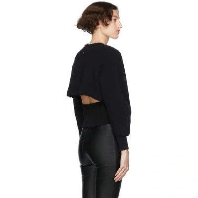 Shop Alexander Wang Black Wool Pearl Necklace Pullover In 001 Black