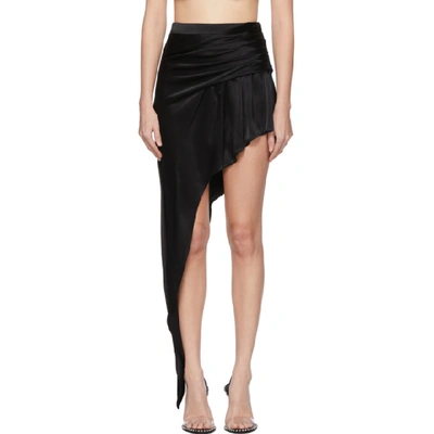 Shop Alexander Wang Black Asymmetric Floor Length Miniskirt In 001 Black